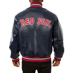 Boston Red Sox Varsity Navy Blue Leather Jacket
